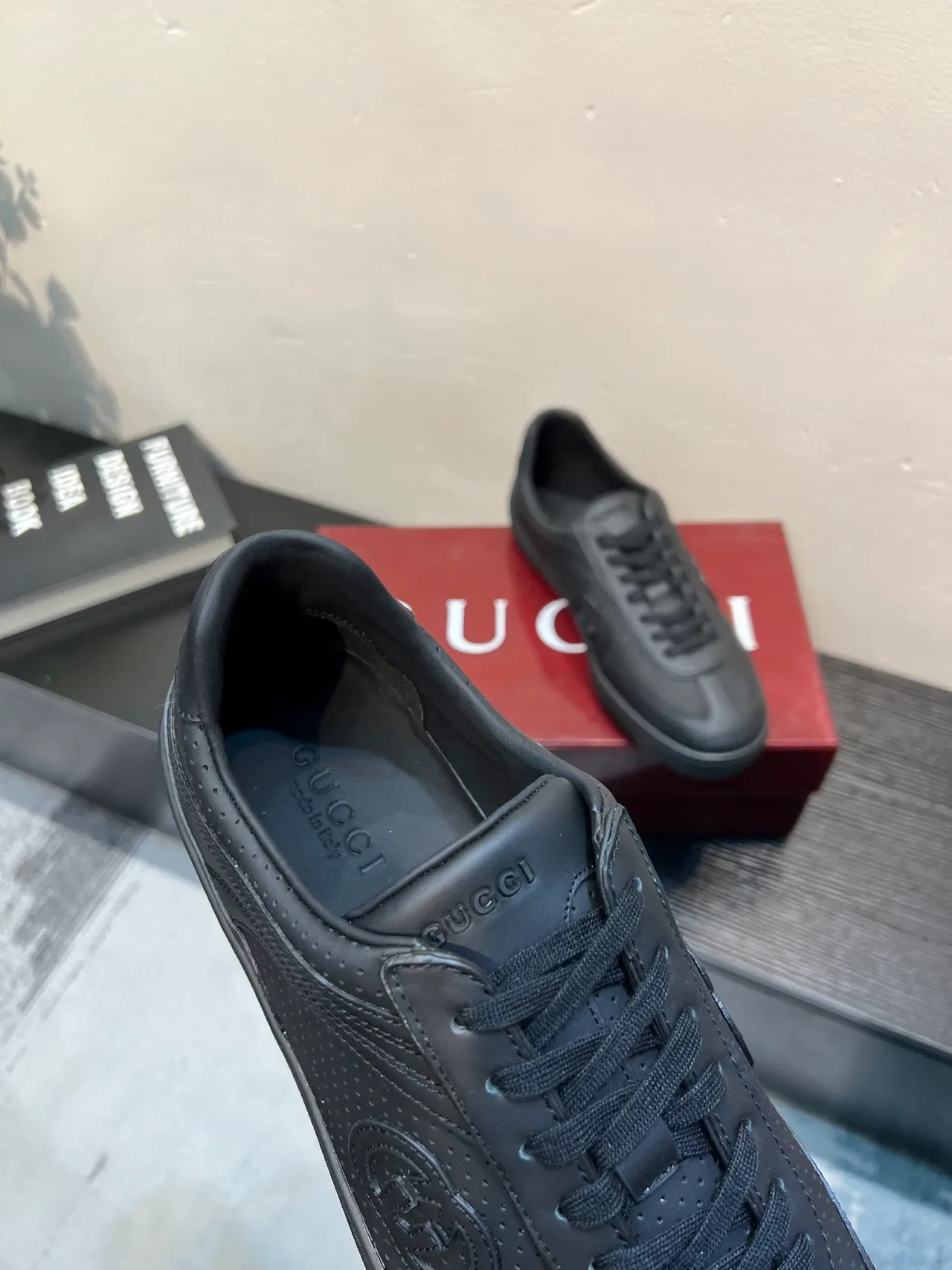 Gucci Tennis 1977 Black Perforated Leather Lifestyle Sneakers 7