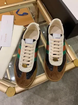 Gucci Tennis 1977 Black White Brown Web Stripe Lifestyle Sneakers 9