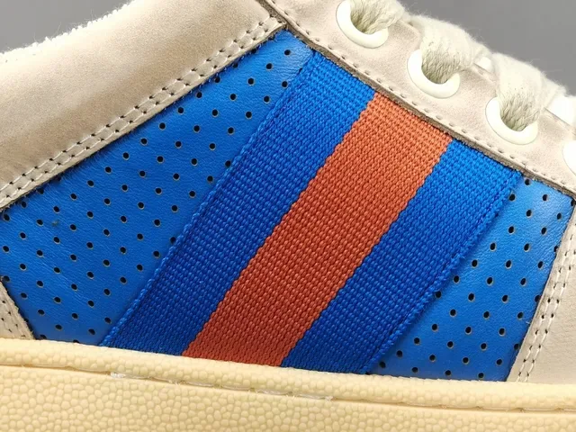 Gucci Tennis 1977 Blue Orange Web Lifestyle Sneakers 4