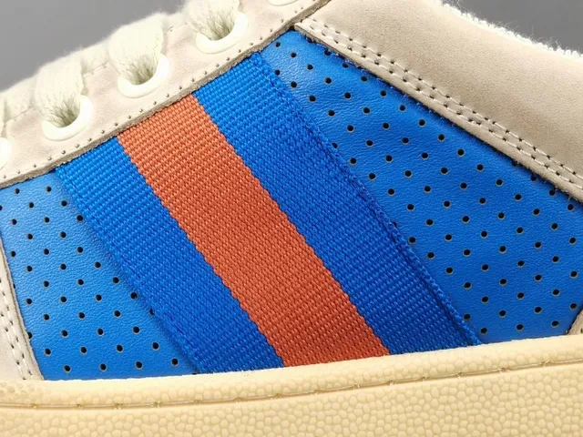 Gucci Tennis 1977 Blue Orange Web Lifestyle Sneakers 10