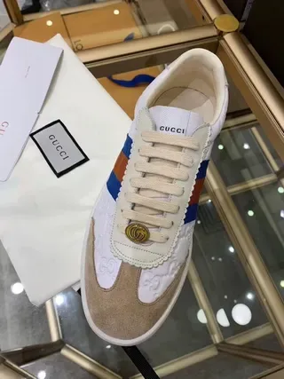 Gucci Tennis 1977 White Beige Red Blue Lifestyle Sneakers 5