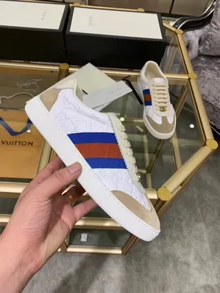 Gucci Tennis 1977 White Beige Red Blue Lifestyle Sneakers 6