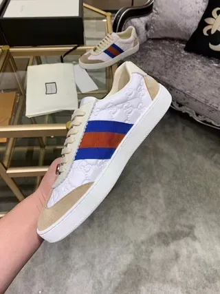 Gucci Tennis 1977 White Beige Red Blue Lifestyle Sneakers 7