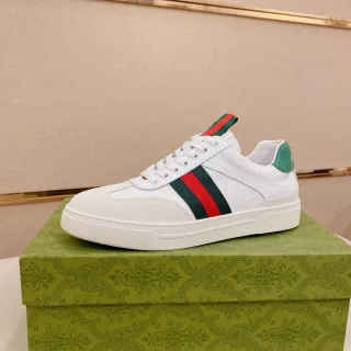 Gucci Tennis 1977 White Green Red Web Stripe Lifestyle Sneakers