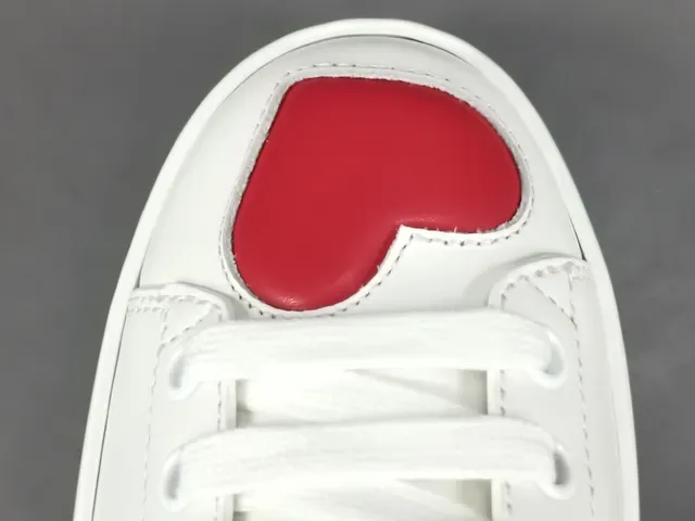 Gucci Tennis 1977 White Red Green Heart Lifestyle Sneaker 9