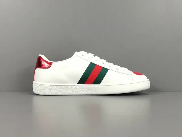 Gucci Tennis 1977 White Red Green Heart Lifestyle Sneaker 12