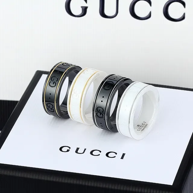 Gucci White Gold Ceramic Trim Ring 3