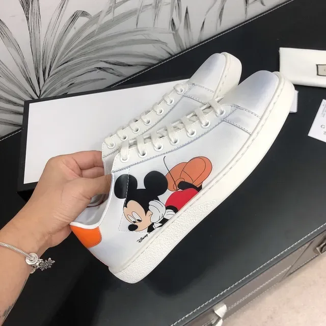 Gucci x Disney Ace Mickey Mouse White Orange Lifestyle Sneakers 2