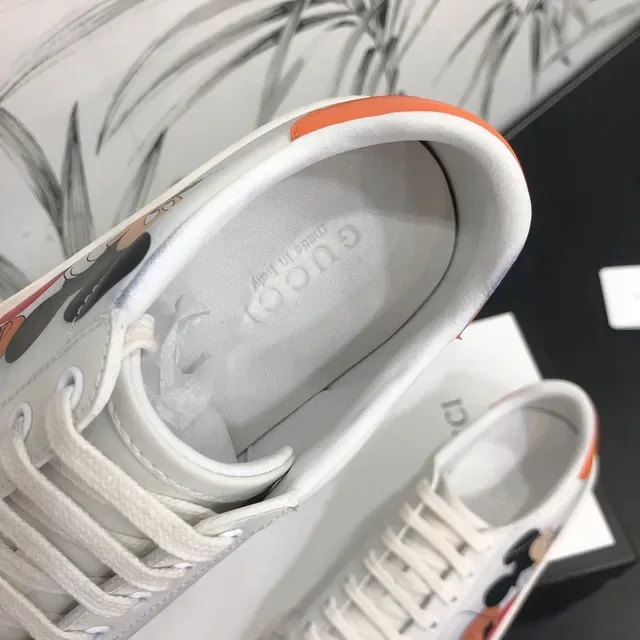 Gucci x Disney Ace Mickey Mouse White Orange Lifestyle Sneakers 5