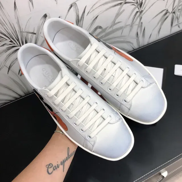 Gucci x Disney Ace Mickey Mouse White Orange Lifestyle Sneakers 6