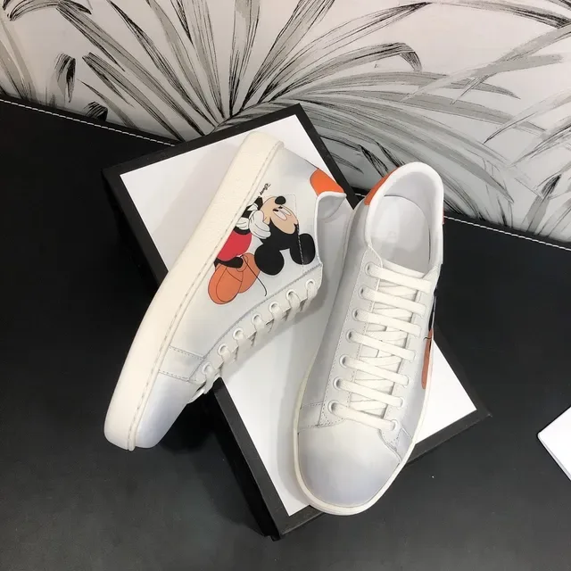Gucci x Disney Ace Mickey Mouse White Orange Lifestyle Sneakers 7