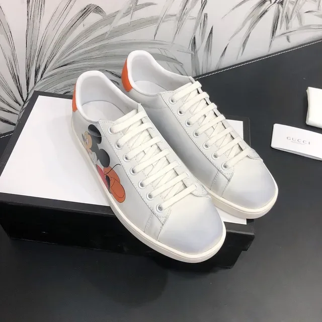 Gucci x Disney Ace Mickey Mouse White Orange Lifestyle Sneakers 8