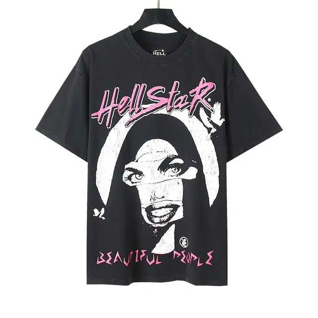 Hellstar Black Pink Oversized Fit Screen-Print Graphic T-Shirt 3