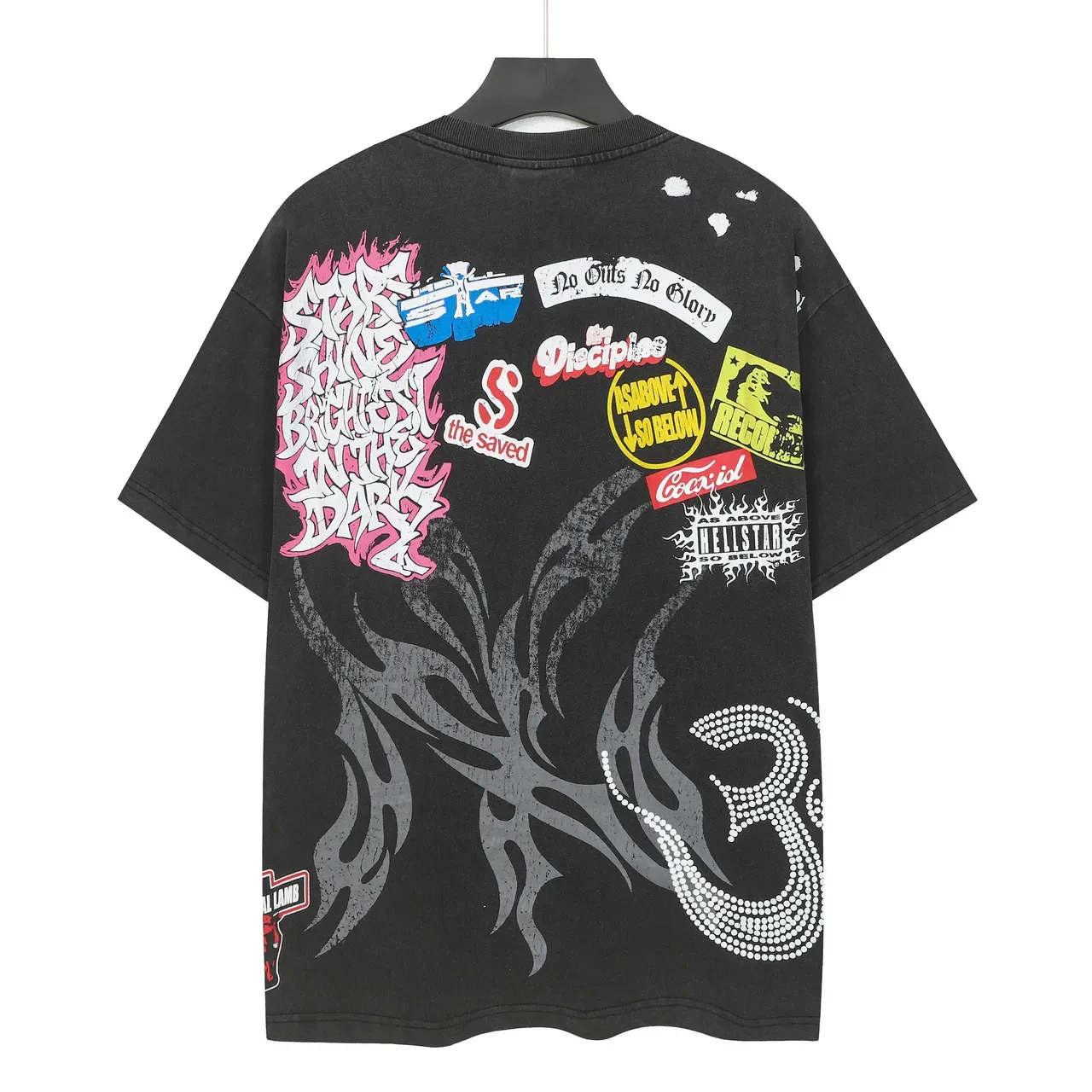 Hellstar Graphic Collage Oversized Distressed T-Shirt 3
