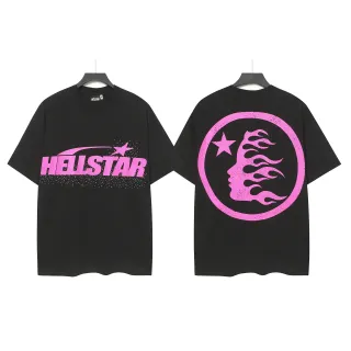 تي شيرت Hellstar جرافيك أوفرسايز أسود ووردي