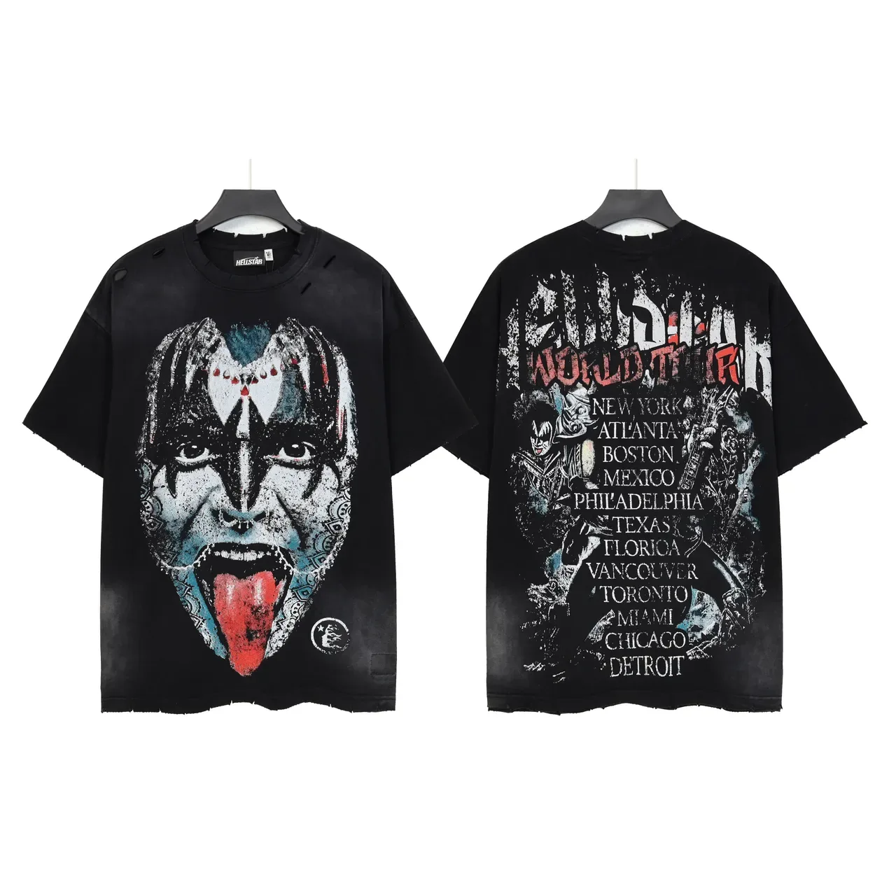 Hellstar Graphic Print Distressed Oversized T-Shirt 7