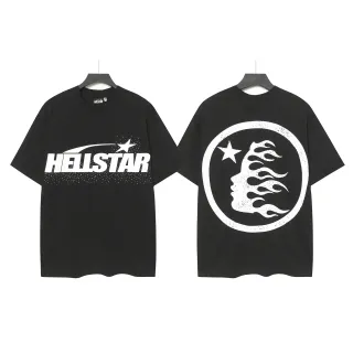 تي شيرت Hellstar أسود أوفرسايز بطباعة جرافيك