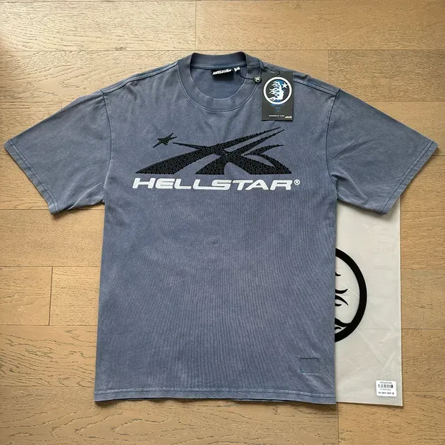 Hellstar Graphic Print Washed Gray T-Shirt 3