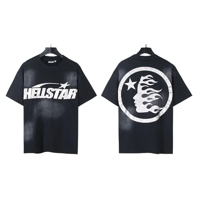 تي شيرت Hellstar أسود أوفرسايز بطباعة فويل 4