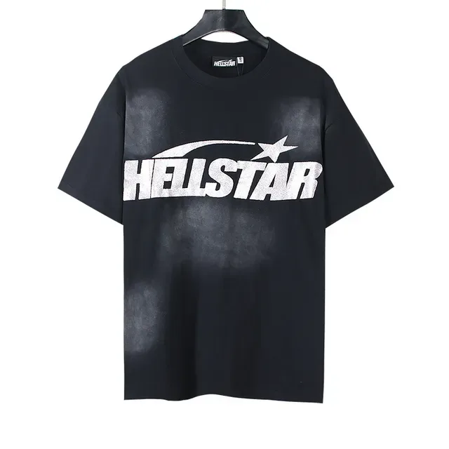 تي شيرت Hellstar أسود أوفرسايز بطباعة فويل 5
