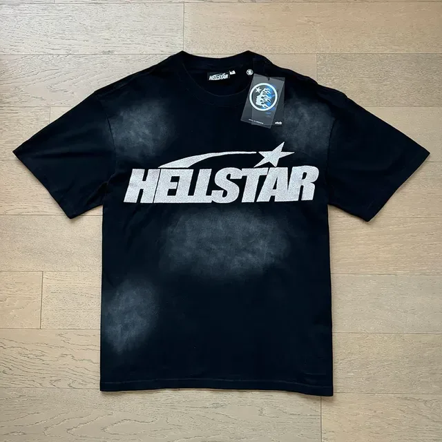 تي شيرت Hellstar أسود أوفرسايز بطباعة فويل 8