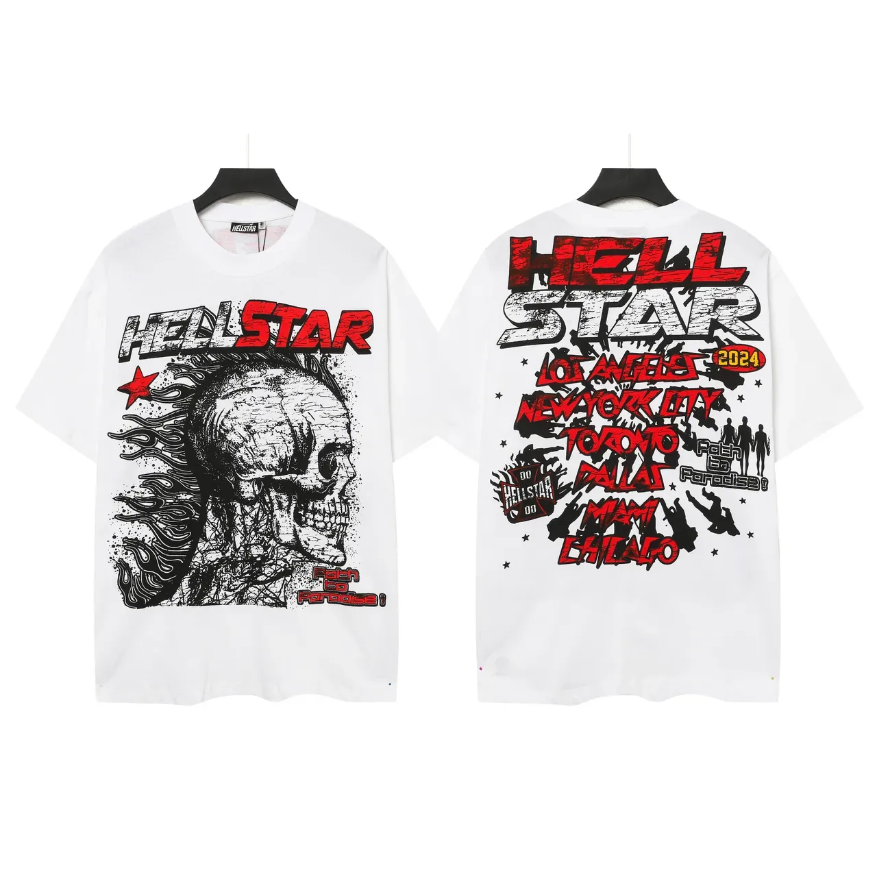 Hellstar Skull Graphic Distressed Print T-Shirt 7