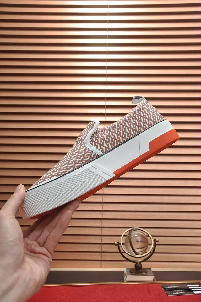Hermès Beige White Slip-On Platform Sole Lifestyle Sneakers 6