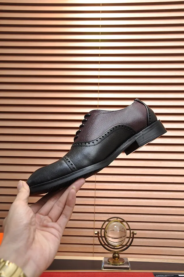 Hermès Negro Borgoña Dos Tonos Cuero Brogue Ala Completa 6