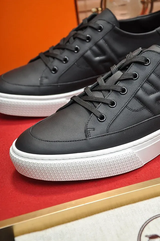 Hermès Black Leather Quilted H-Panel Lifestyle Sneakers 3