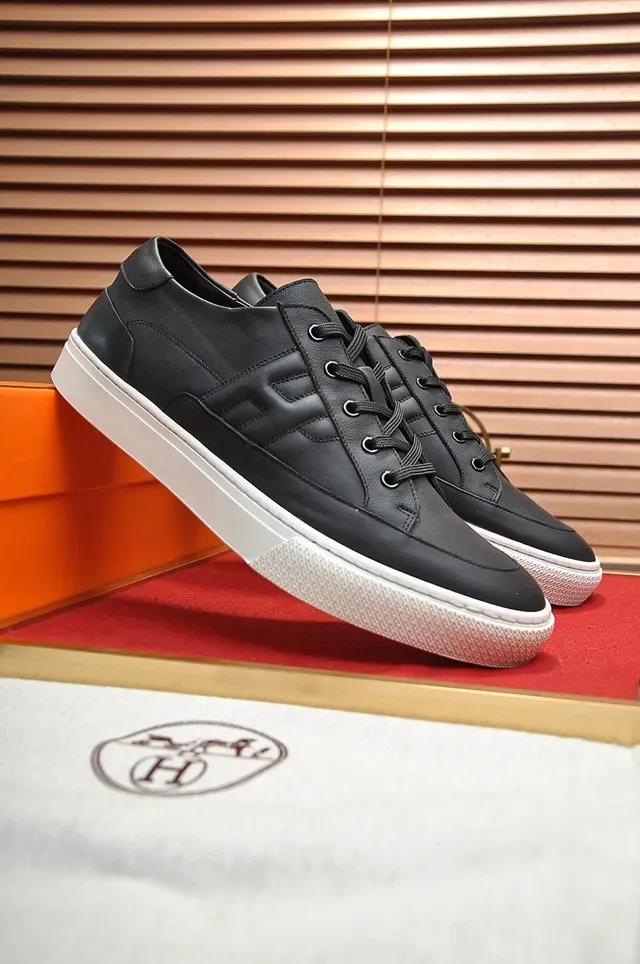 Hermès Black Leather Quilted H-Panel Lifestyle Sneakers 8