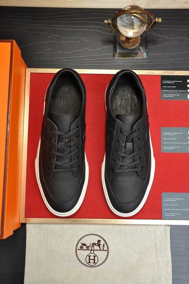 Hermès Black Leather Quilted H-Panel Lifestyle Sneakers 9