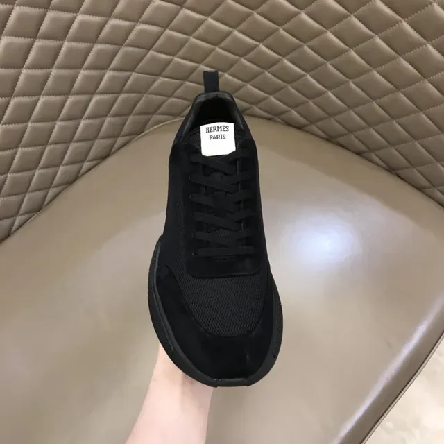 Hermès Black Mesh and Suede Lifestyle Sneakers 4