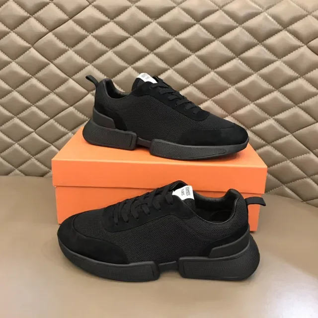 Hermès Black Mesh and Suede Lifestyle Sneakers 8