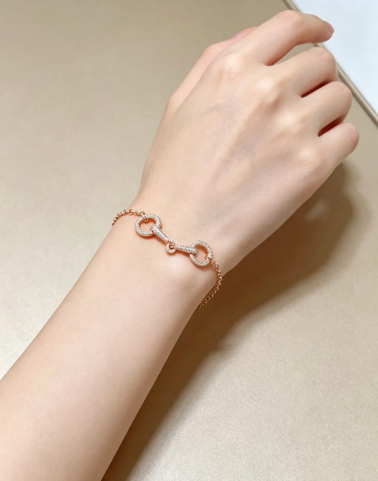 Hermès Chaîne d'Ancre Pavé Rose Gold Crystal Bracelet 3