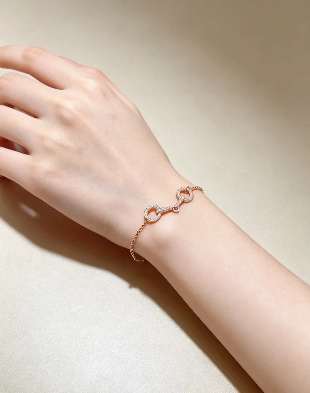 Hermès Chaîne d'Ancre Pavé Rose Gold Crystal Bracelet 5