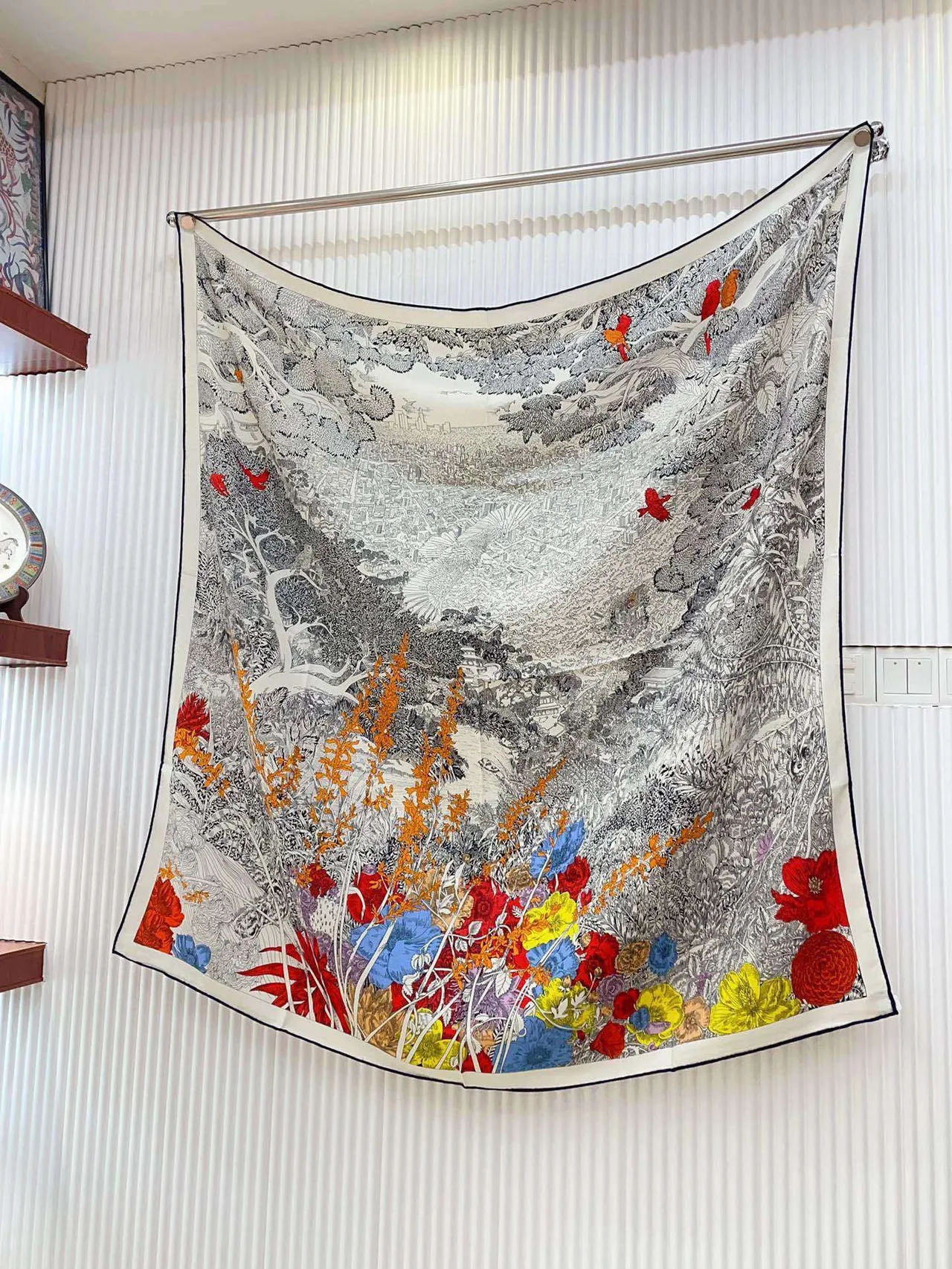 Hermès Floral Print Multicolor Silk Scarf 6