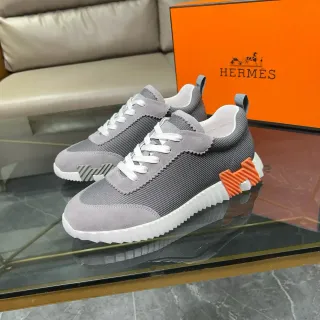 Hermès Gray and Orange Lifestyle Sneakers