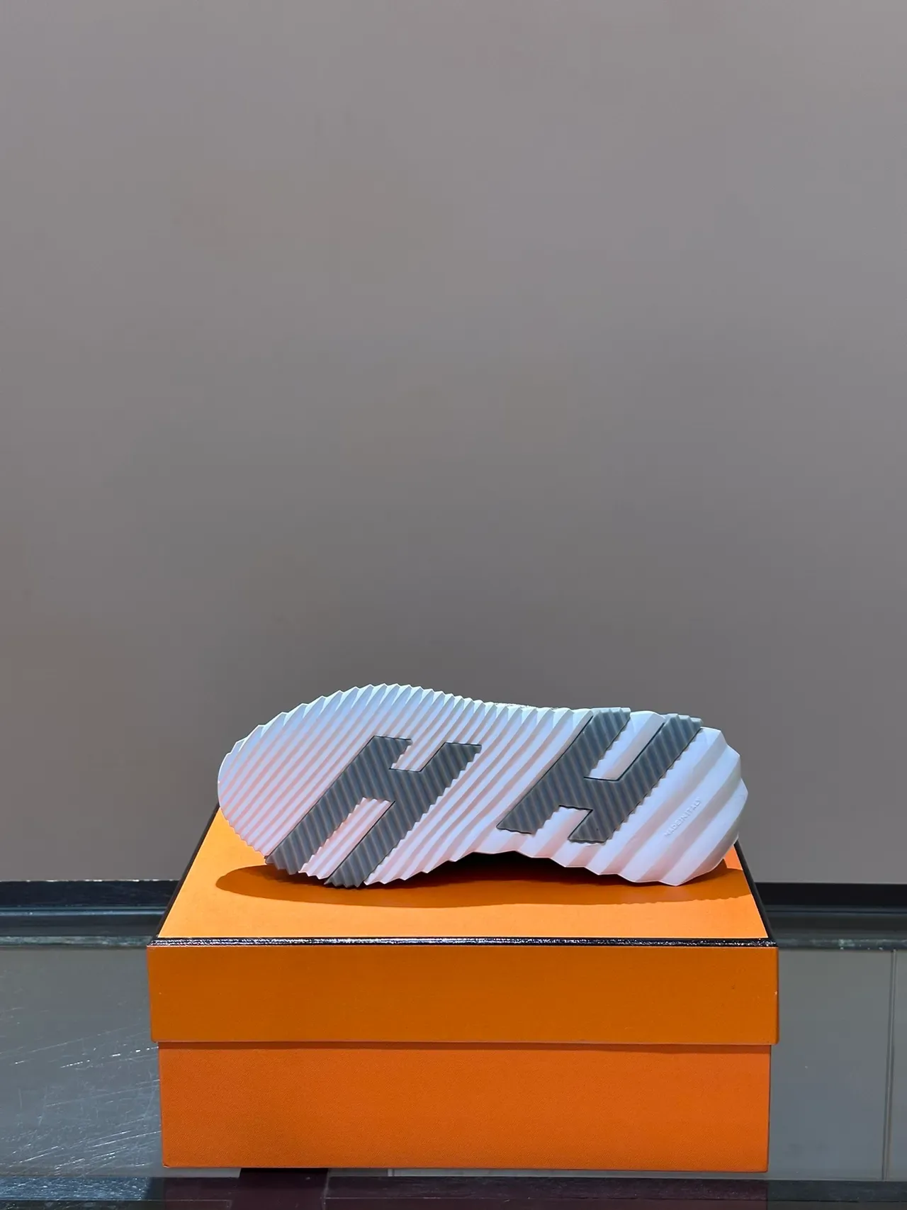 Hermès Gray Suede H-Heel Counter Lifestyle Sneaker 3