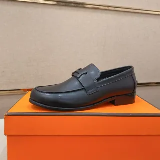 Hermès H-Loafer Mocassim de Couro Preto