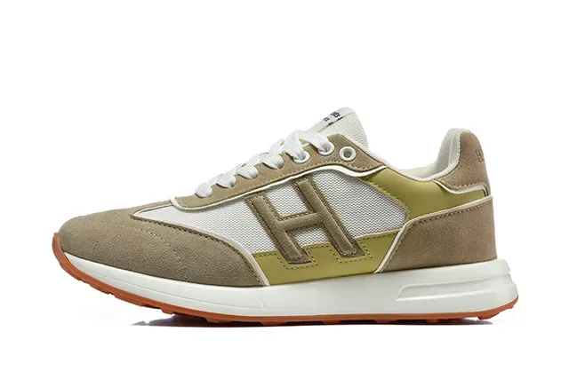 Hermès H-RUN Beige Vert Olive Blanc Orange Sneakers Lifestyle 5
