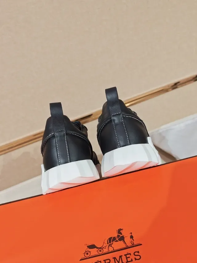 Hermès H Sneaker Black and White Lifestyle Sneakers 4