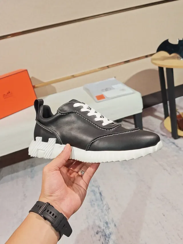 Hermès H Sneaker Black and White Lifestyle Sneakers 5
