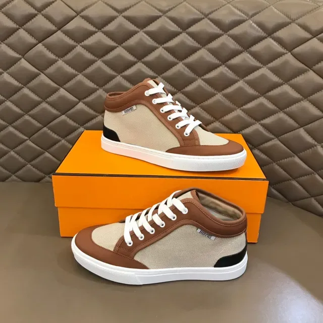 Hermès High-Top Mixed-Material Lifestyle Sneakers 2