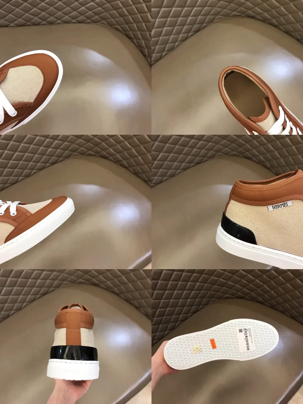 Hermès High-Top Mixed-Material Lifestyle Sneakers 3