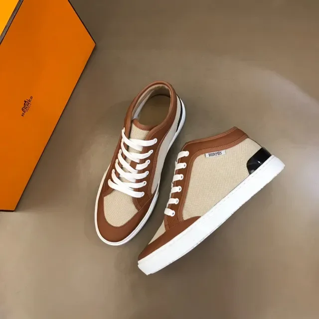 Hermès High-Top Mixed-Material Lifestyle Sneakers 8
