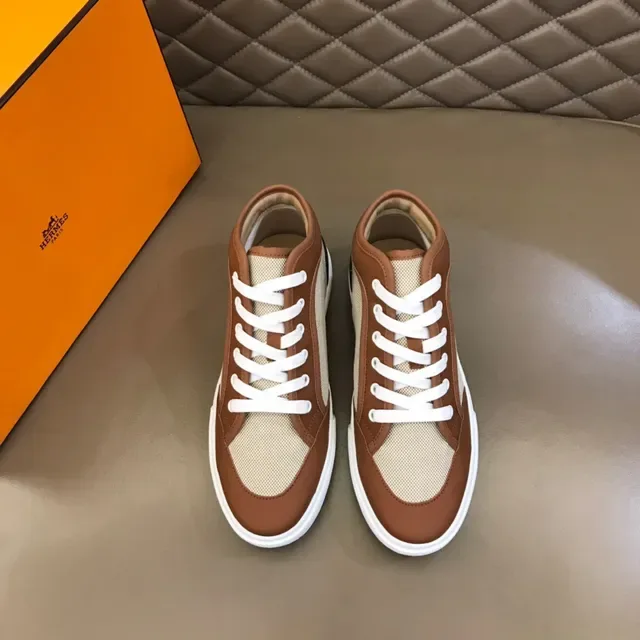 Hermès High-Top Mixed-Material Lifestyle Sneakers 9
