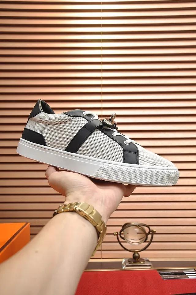 Hermès Mesh and Leather Low-Top Lifestyle Sneakers 7