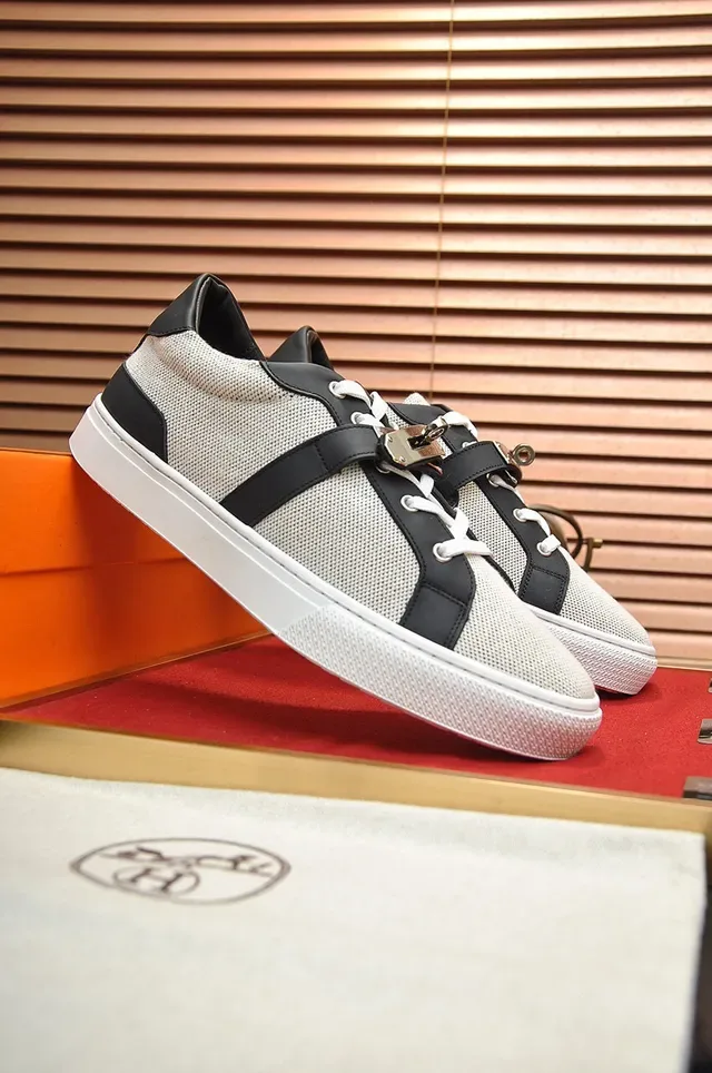 Hermès Mesh and Leather Low-Top Lifestyle Sneakers 8