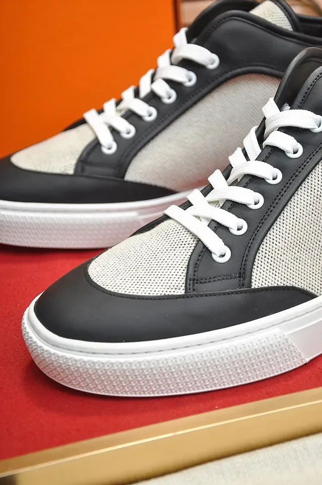 Hermès Mesh and Leather Panel Sneakers 3