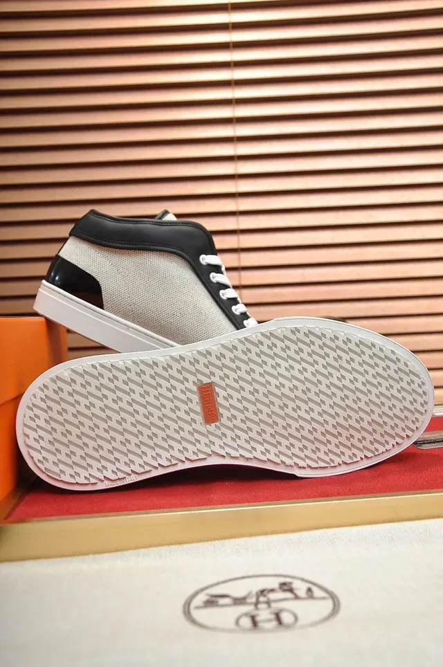 Hermès Mesh and Leather Panel Sneakers 4